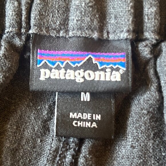 Patagonia dark gray Garden Island hemp-blend wrap tie-front shorts sz M - Picture 8 of 12